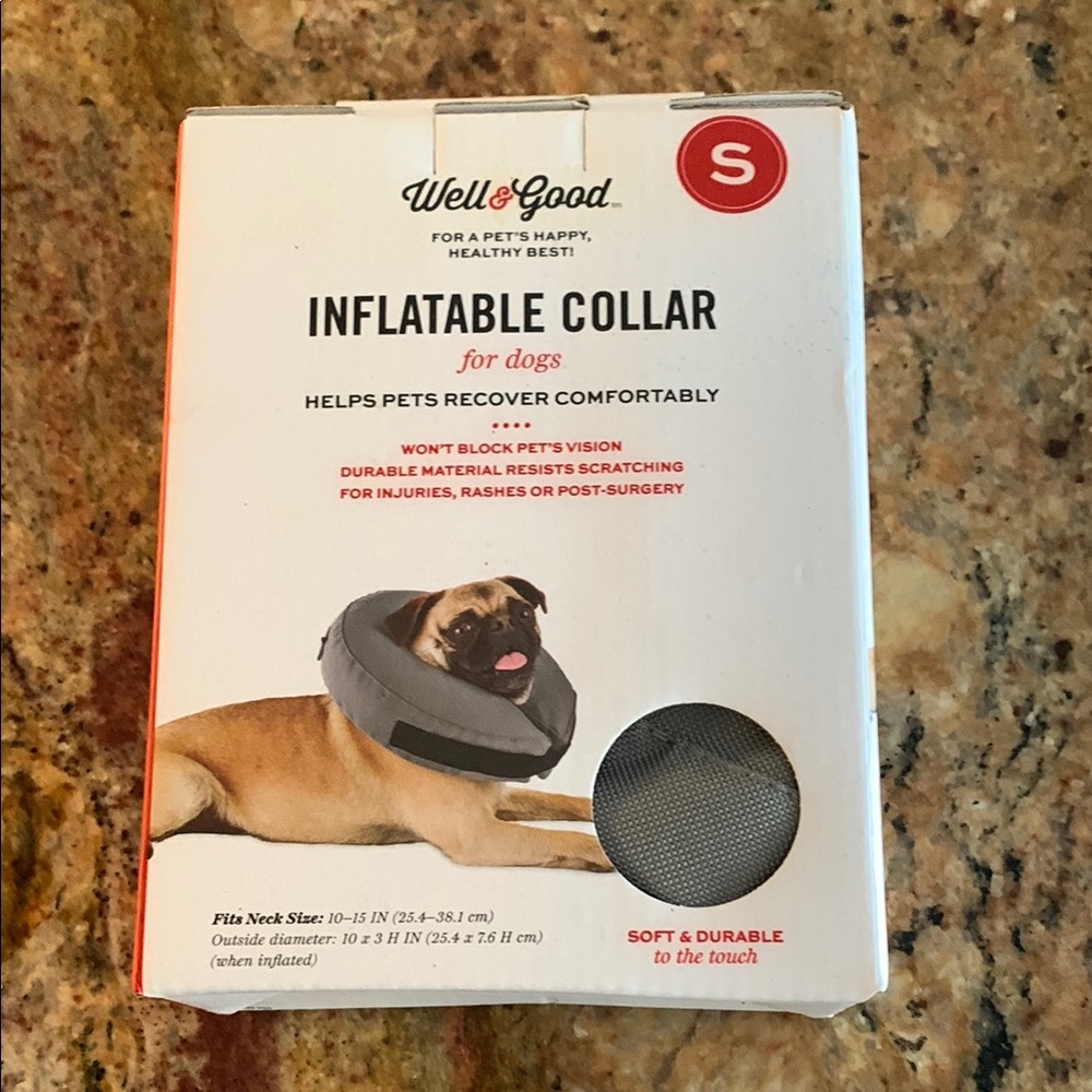 Well & Good Inflatable Dog Collar - Gray